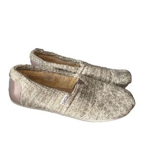 TOMS faux wool flats, “sweater” pattern